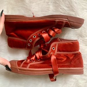 Bensimon x Free People velvet sneakers
